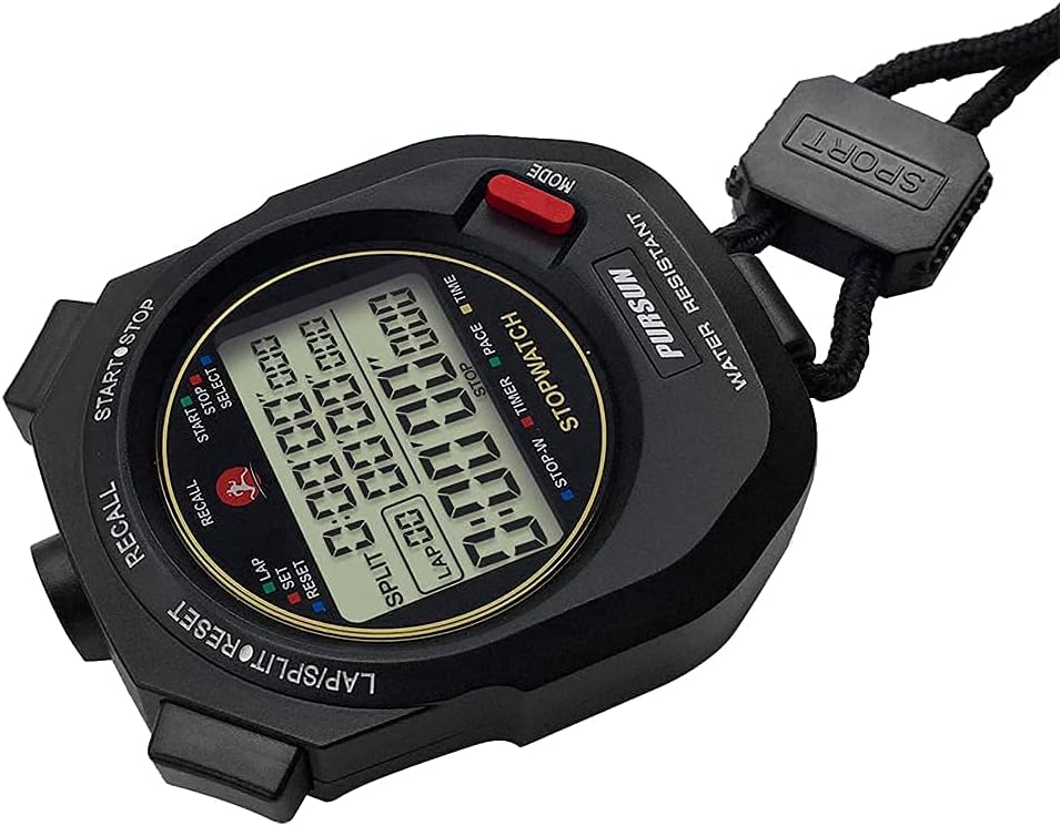 PURSUN PS-1003 Professional Stopwatch Timer for Sports 100 Lap
