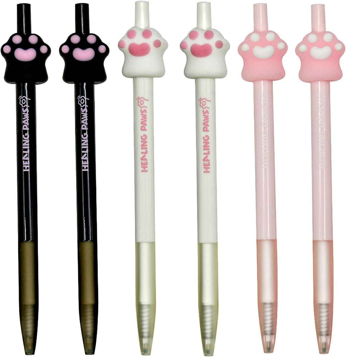 6PCS Novelty Cat Gel Pens Adorable Cat Paws Black Ink