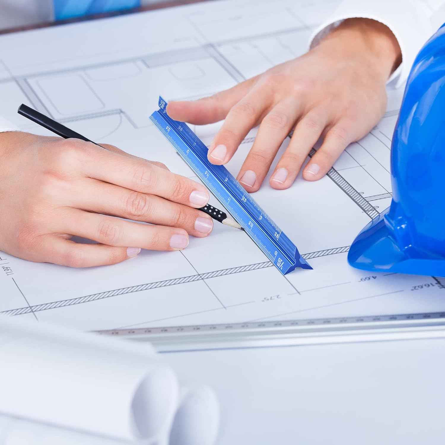 4 Colors Pocket Architectural Scale Rulers 6 Inch