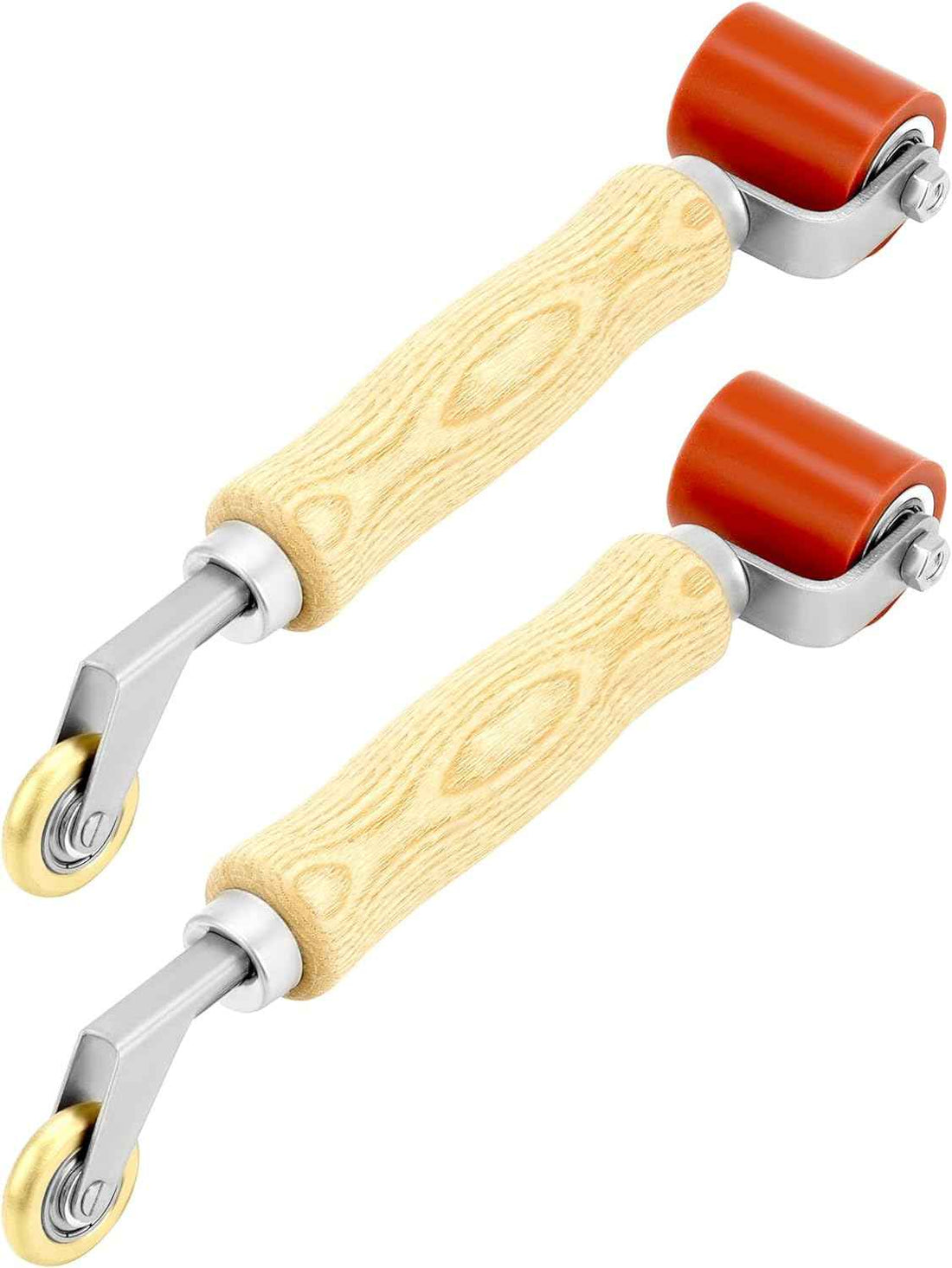 QWORK Seam Roller, 40mm Silicone Seam Roller with 6mm Brass Detail Penny Roller, Smoothing Seam Roller Tool for PVC/TPO/EPDM Single Ply Roofing Tape