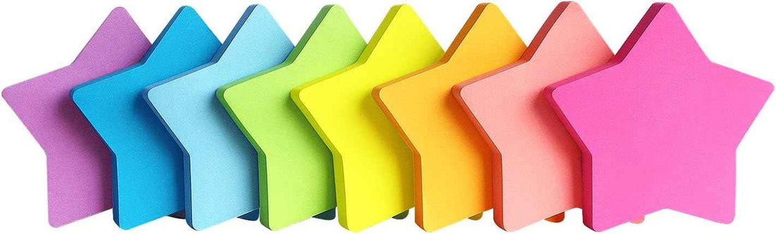 Star Shape Sticky Notes 8 Color 75 Sheets/Pad