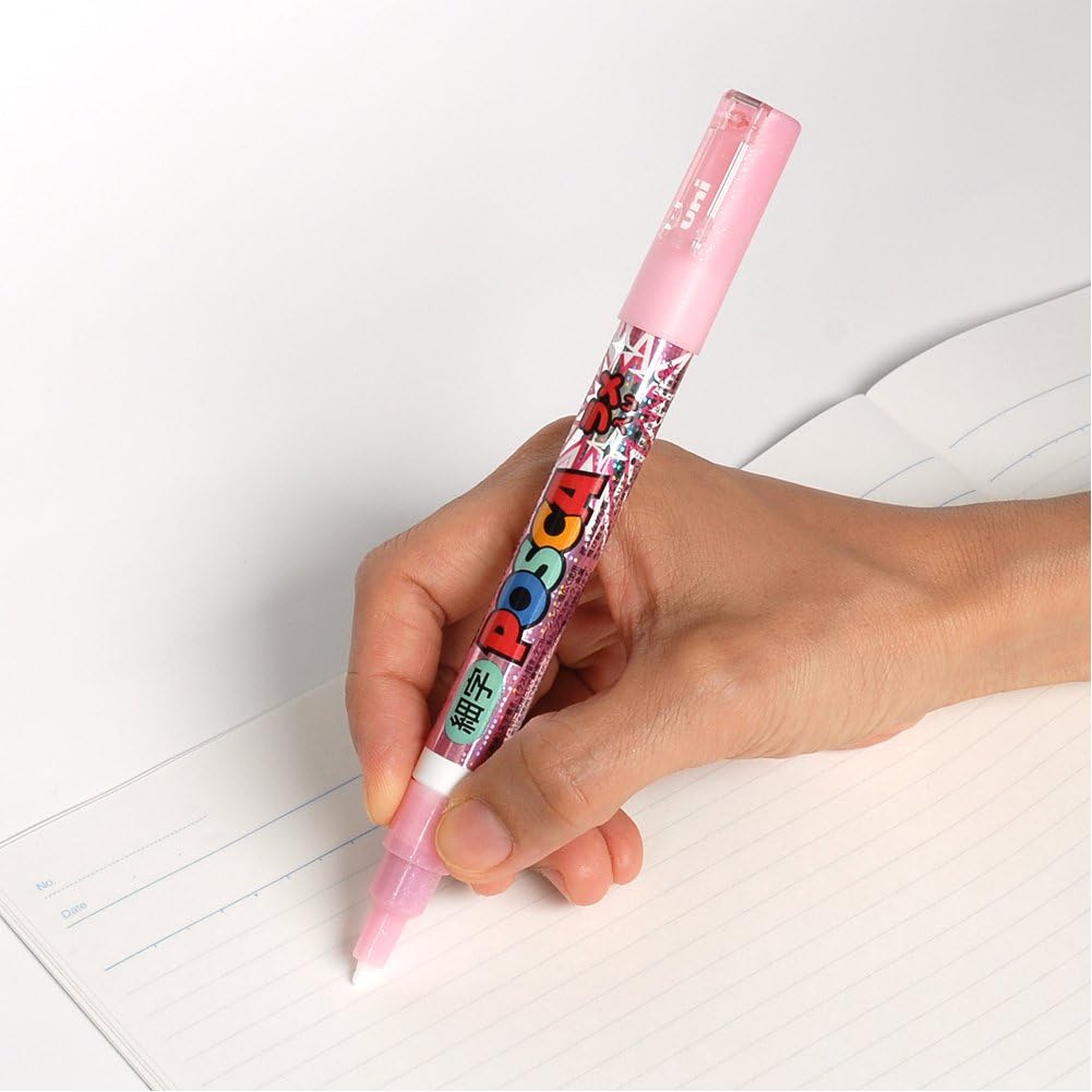 Uni Posca Glitter Paint Marker PC-3ML - Fine Point - 7 Colors Set