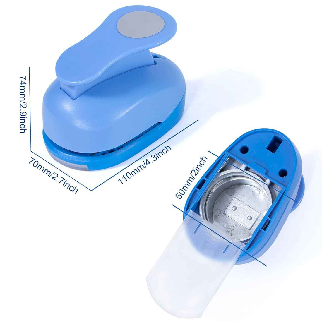 2 Inch Craft Hole Paper Punch Shape Circle for Cardstock,Scrapbooks Blue