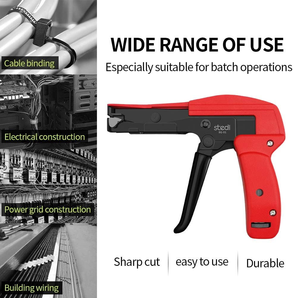Stedi Cable Tie Gun for Cut Plastic Nylon Ties 6.3 Inches