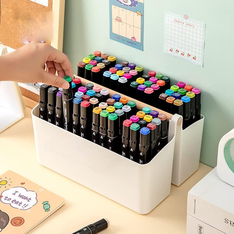 Plastic Art Supply Storage Organizer,Marker Pen Holder Craft Caddy Pink
