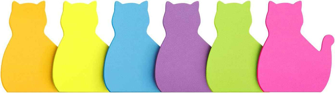 Cat Shape Sticky Note 6 Color 75 Sheets/Pad