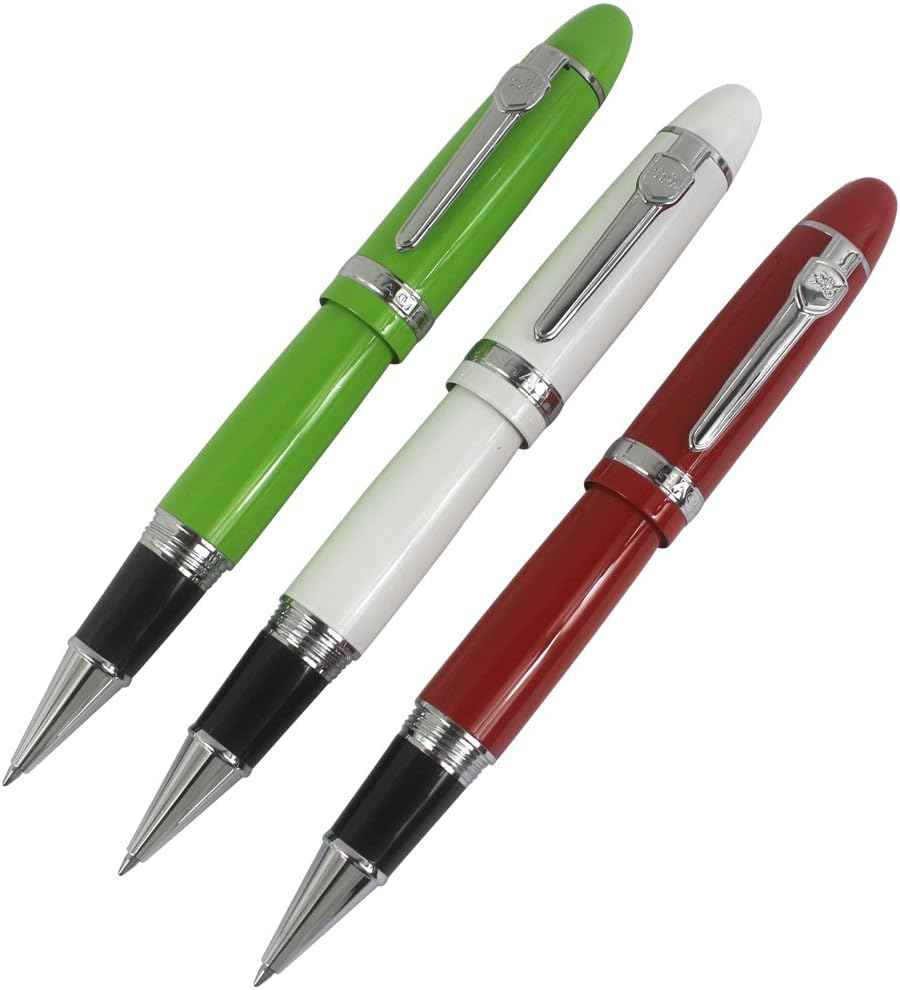 3PCS Jinhao 159 Big Barrel Rollerball Pens in 3 Colors Pen Set Green Red White