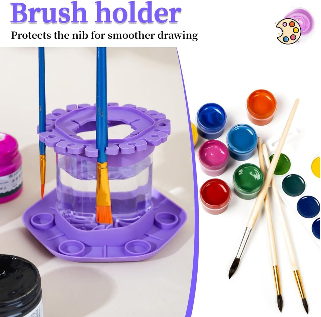 Paint Brush Pen Cleaner Rinse Cup Holder Blue