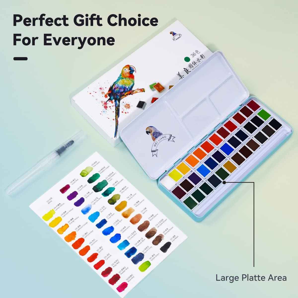 Meiliang Watercolor Paint Set,36 Vivid Colors,with Watercolor Brush