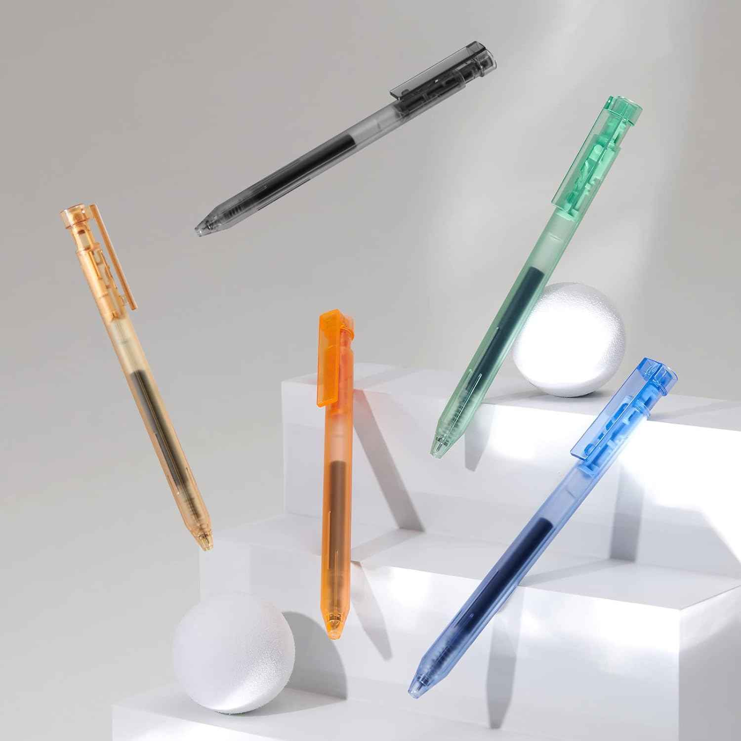 Kaco K8 Retractable Colored Gel Ink Pens 5 Pack