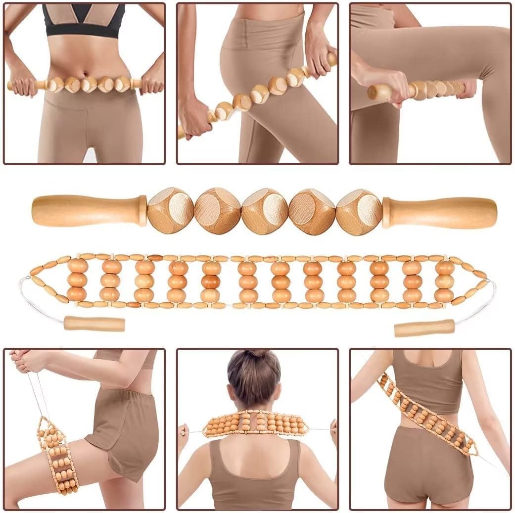 Gua Sha Wooden Wood Therapy Massage Tools 6 Pack