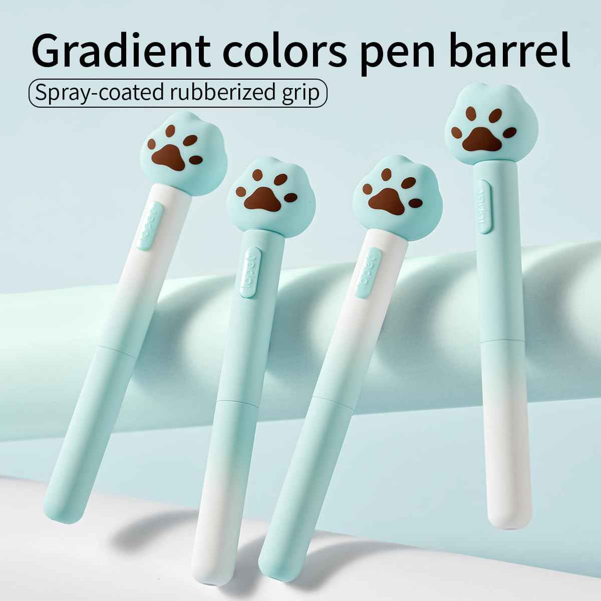 LOPET 4Pcs Soft Kitty Cat Paw Gel Ink Pens 0.5mm