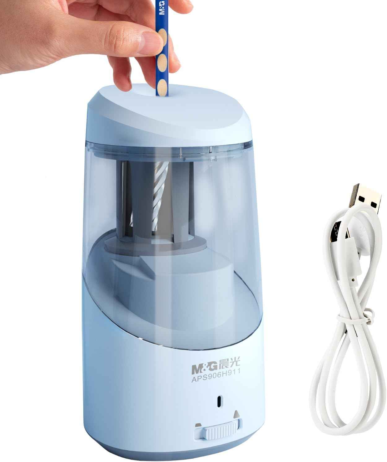 M&G Electric Pencil Sharpener USB Operated for 6-8mm Pencils Blue