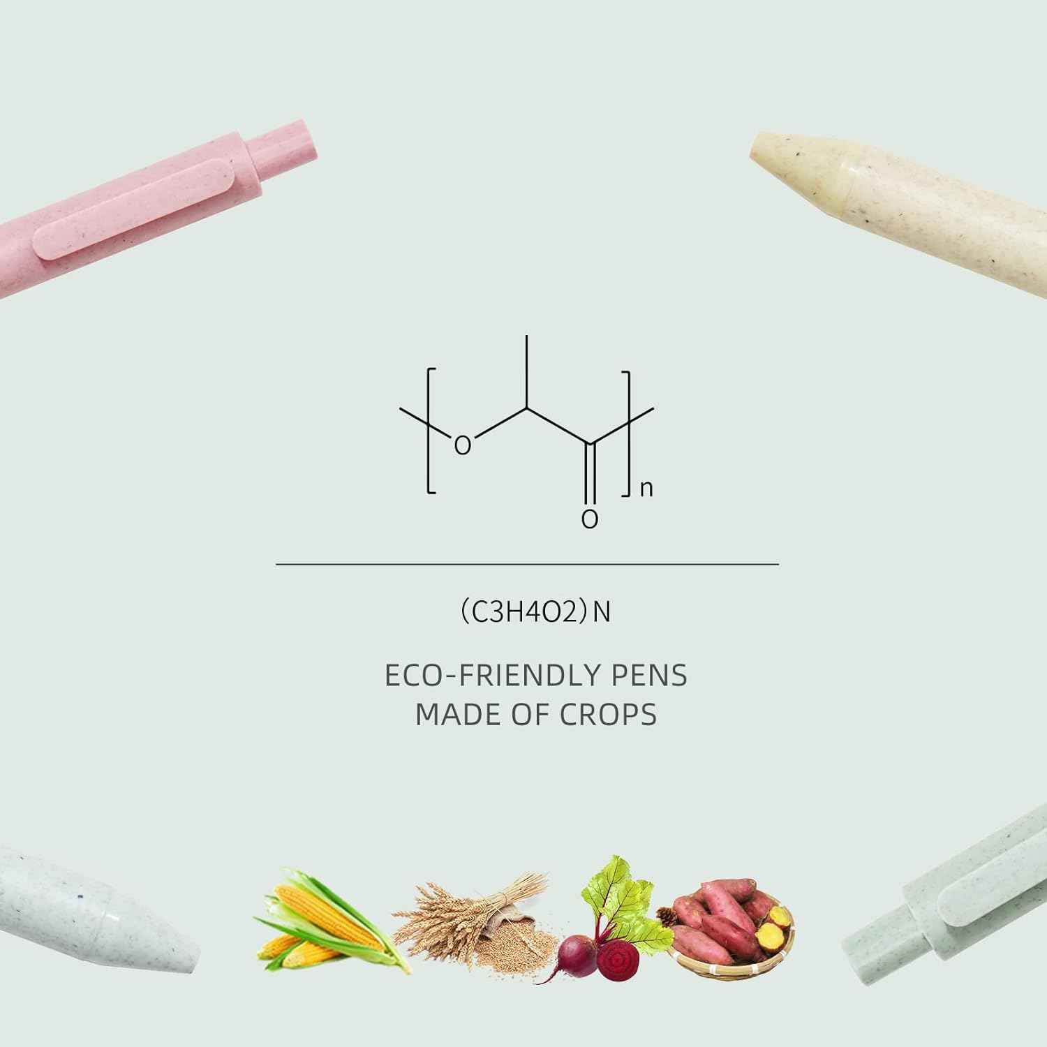 Kaco Biodegradable Gel Ink Pen Set with Black Ink 4 Pack