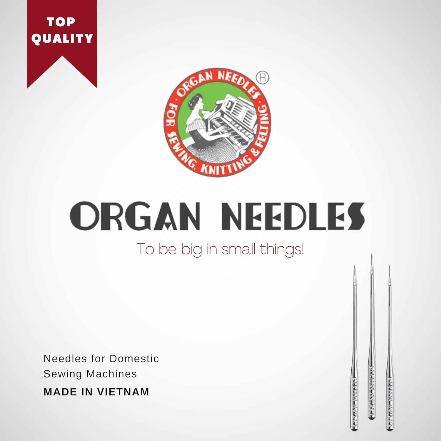 ORGAN NEEDLES Nadeln Anti-Glue, Größe 75/11, feine Spitze, große Öse