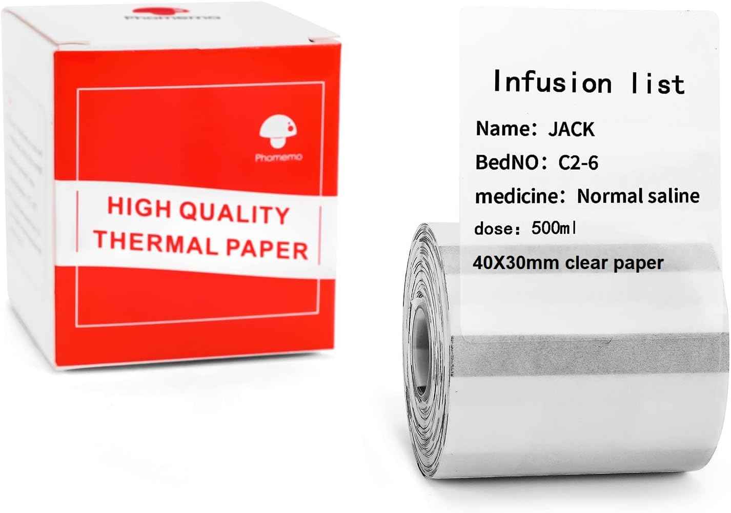 Phomemo M200/M110S Clear Adhesive Thermal Label,40mm X 30mm 1 Roll