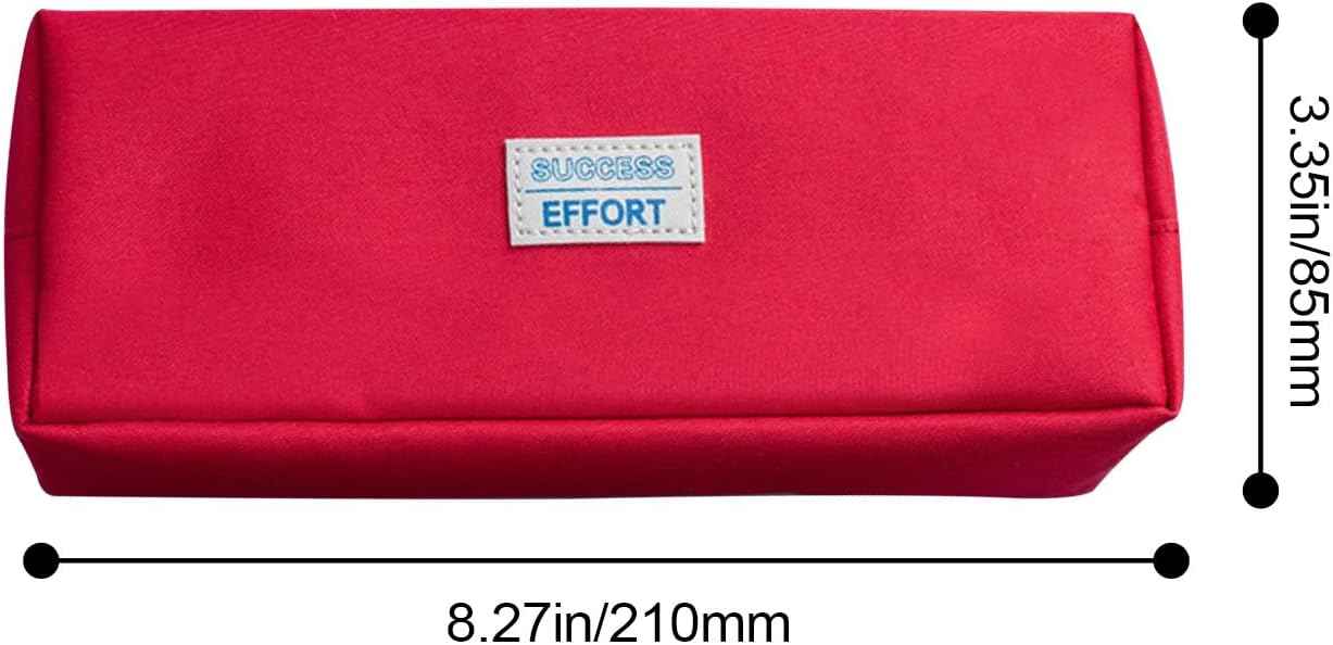 M&G Pencil Case Makeup Bag with Zipper for Student Red