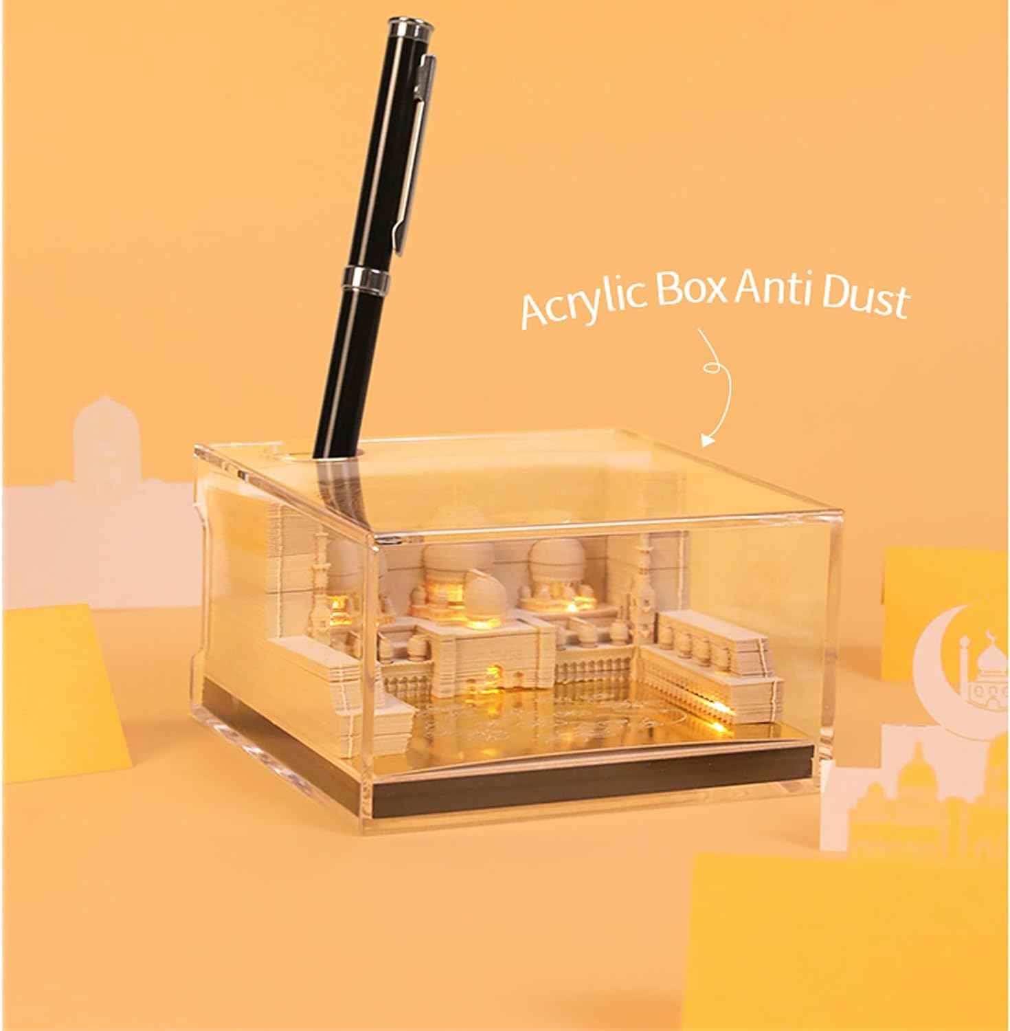 Masjid Art Paper Notepad 3D Memo Pads with Light