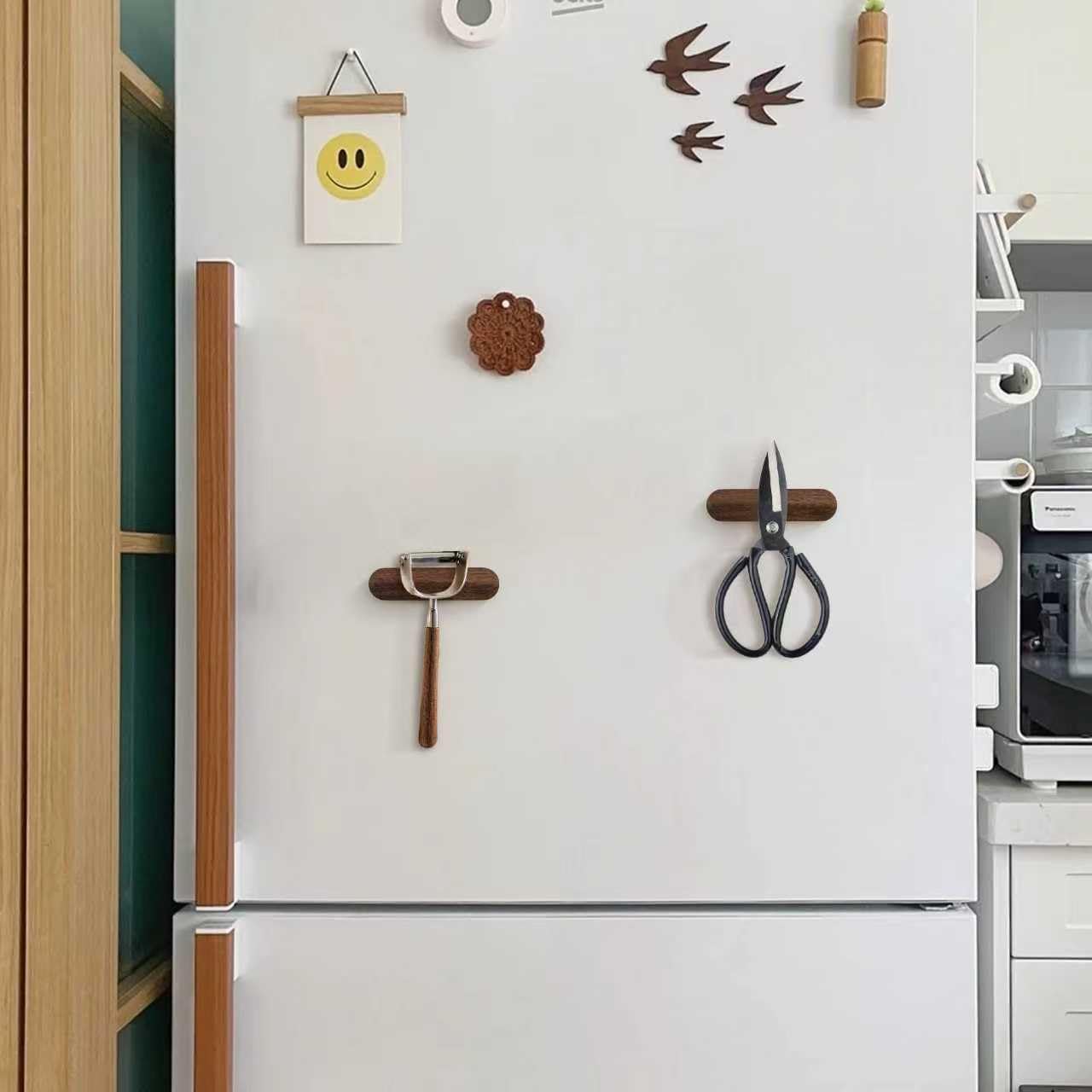 2-Pack Adhesive Magnetic Key Holder Wall Hook