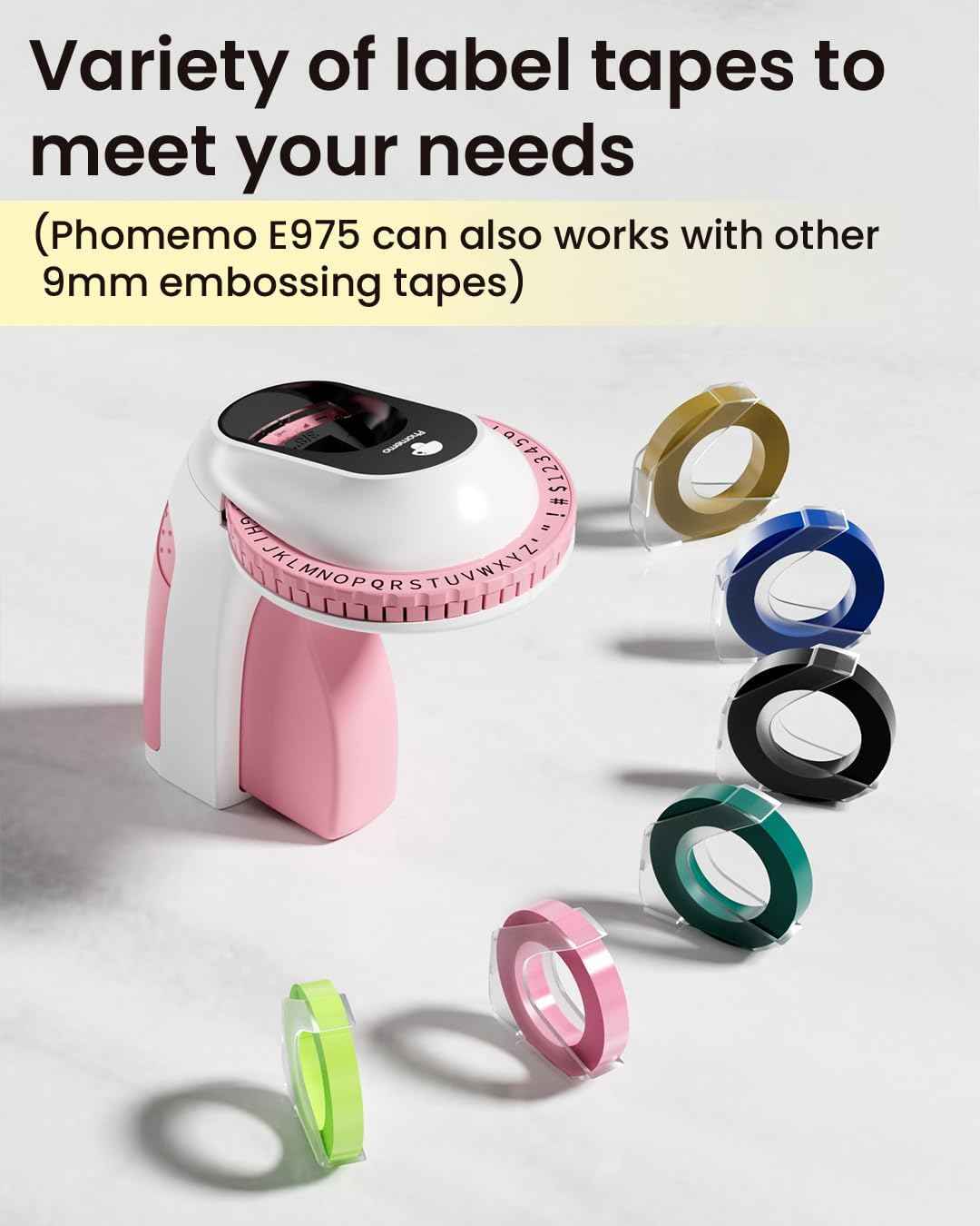 Phomemo E975 Embossing Label Maker Machine with 6 Tapes