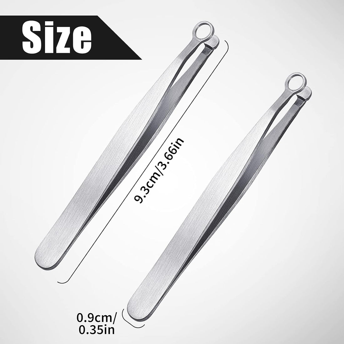 Nose Hair Tweezers Stainless Steel Round Head 2 Pack Silver