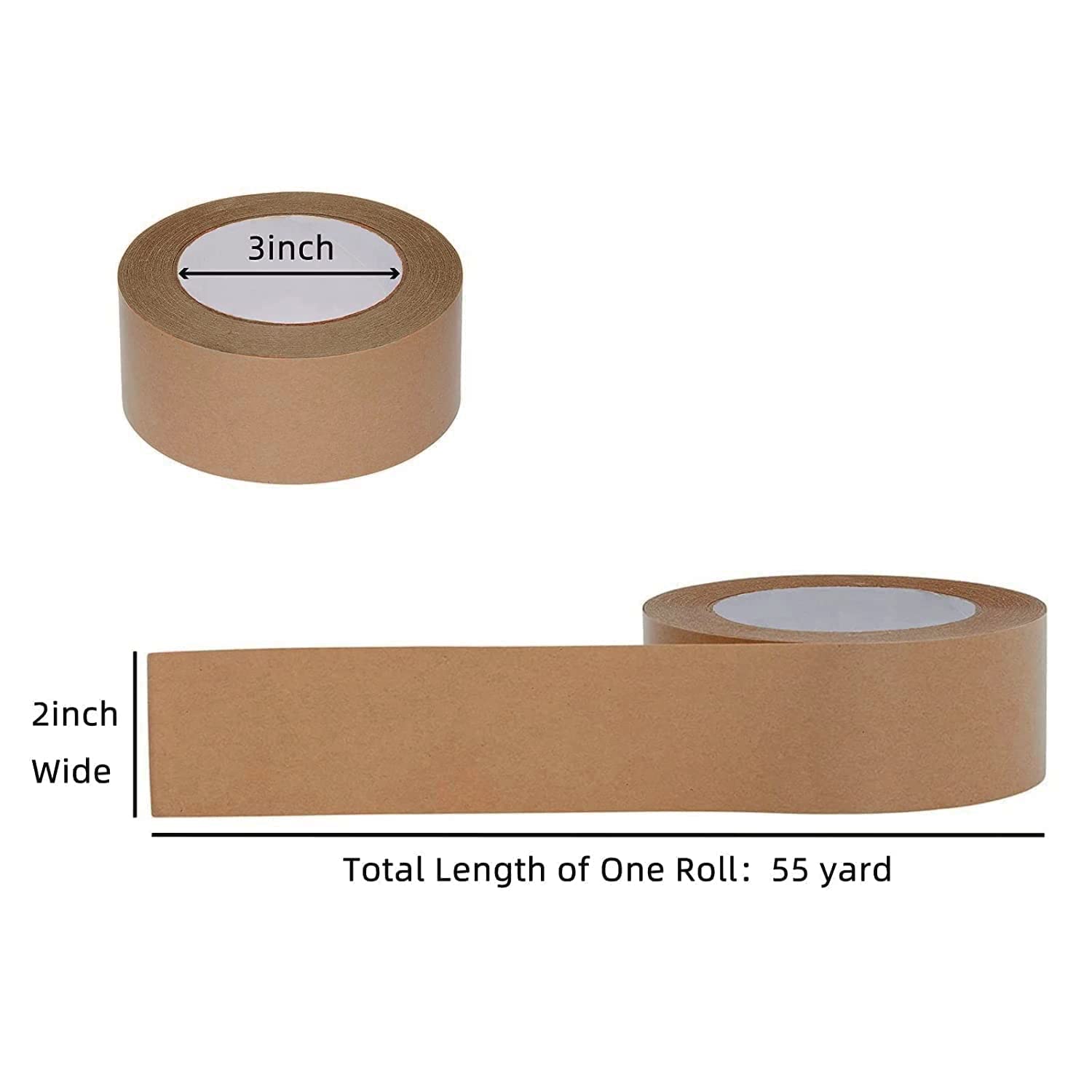 Writable Brown Paper Packing Tape 2inch x 55YD