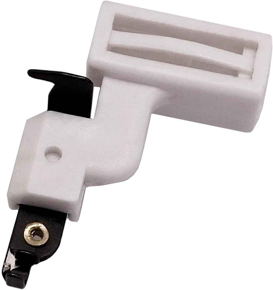Needle threader with white housing, black needle-hook and gold screw for Pfaff
