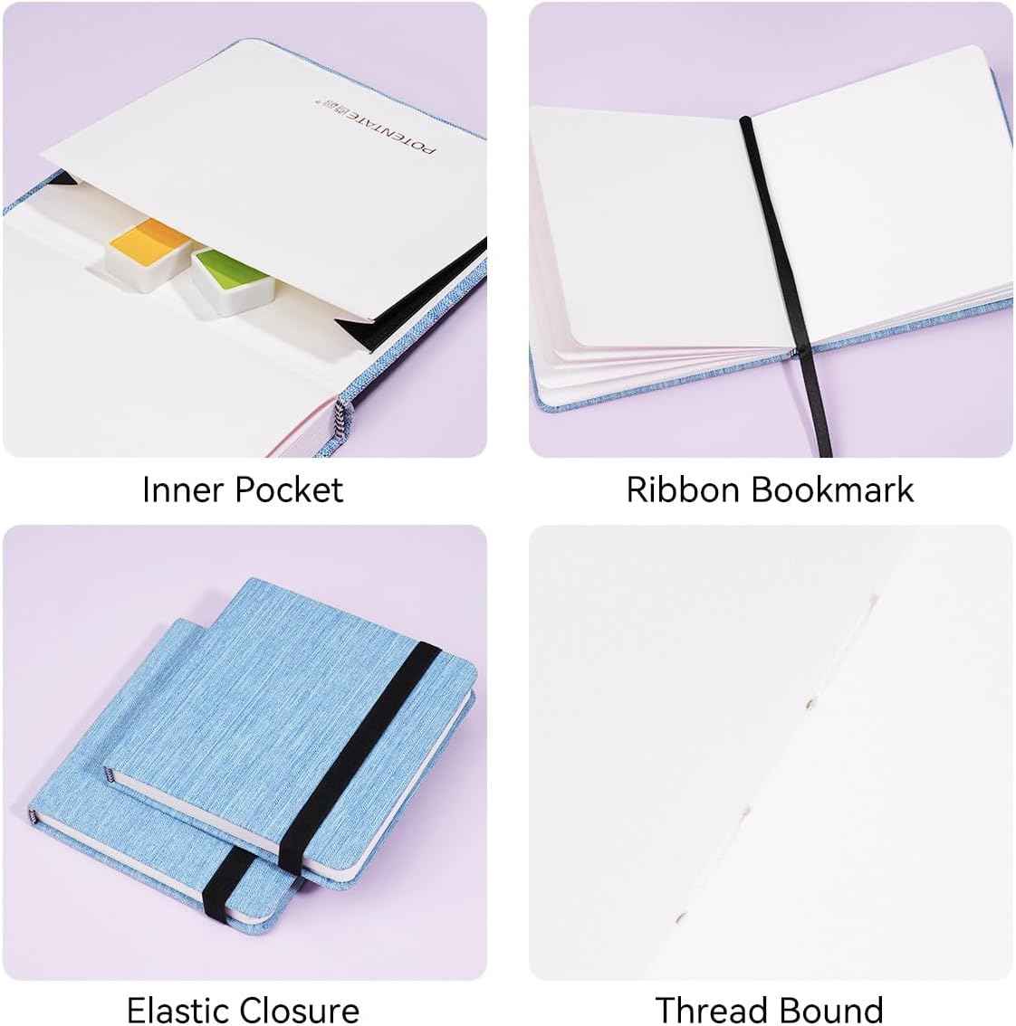 POTENTATE Watercolor Handbook,Cotton,300gsm,24 Sheets