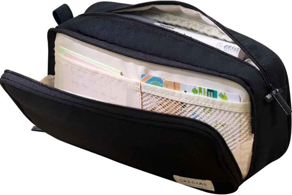 Large Capacity Pencil Case Organizer Pen Marker Holder Black