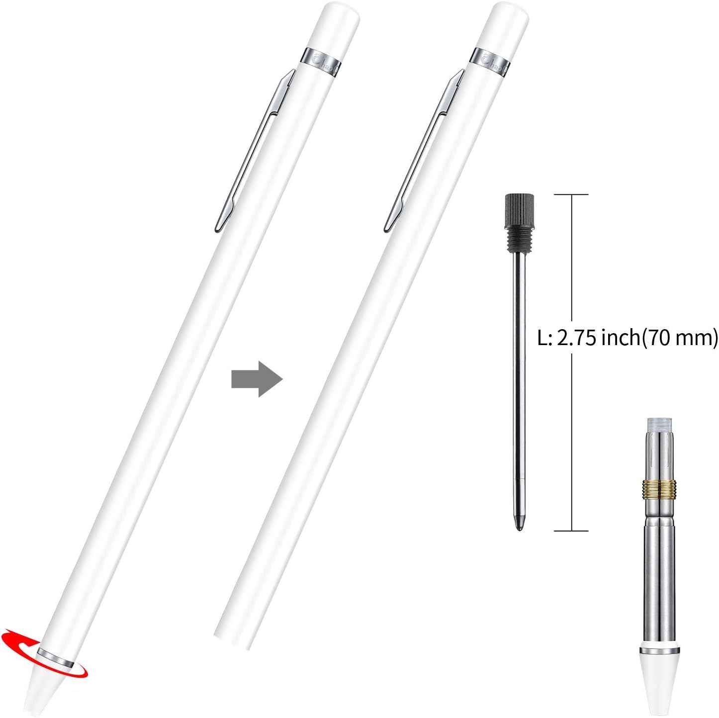 3 Pack Metal Ballpoint Pens with 6 Replaceable Refills (Black,White,Champagne)