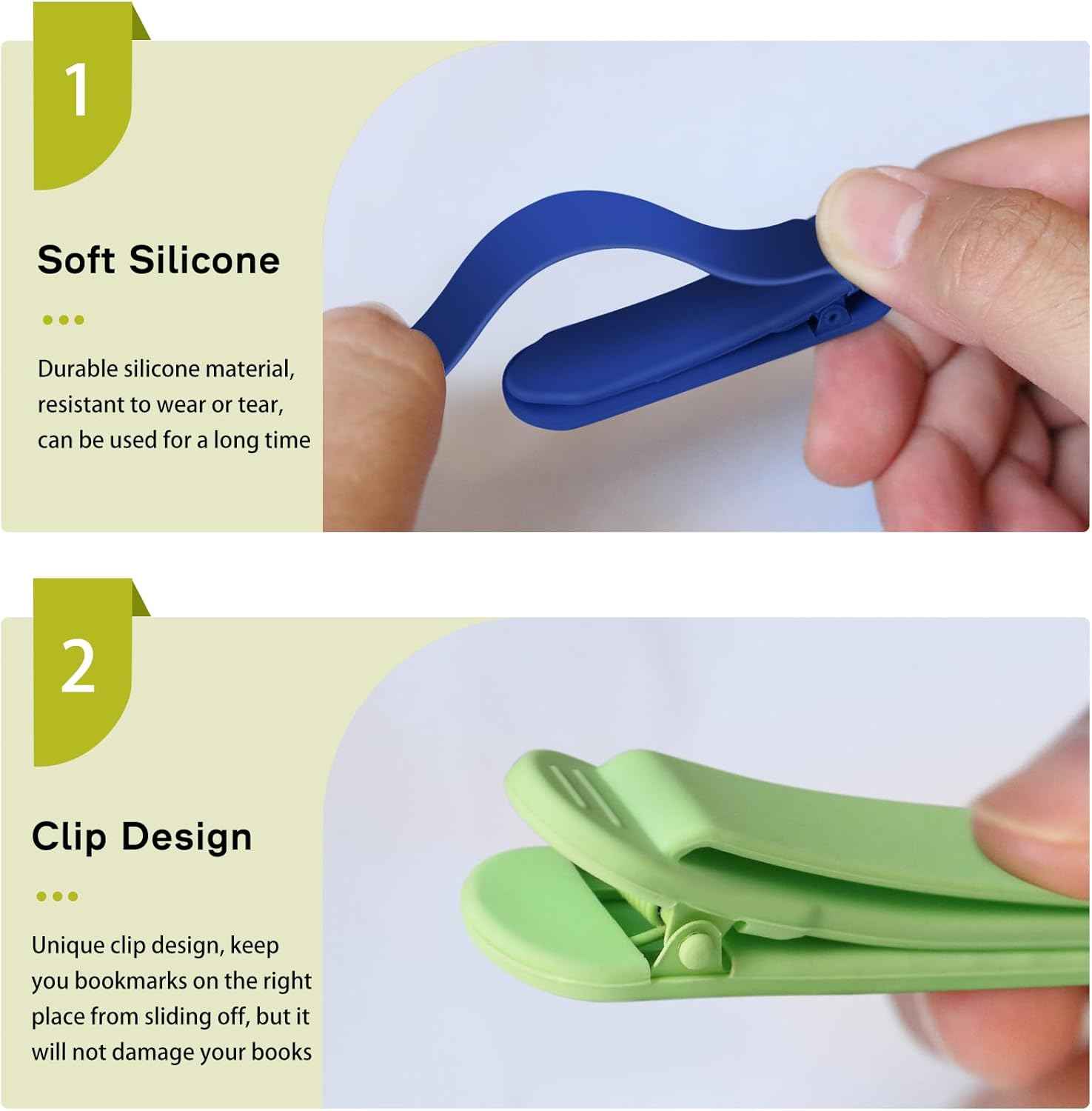 6pcs Automatic Silicone Bookmarks for Reading Women Men Book Lovers
