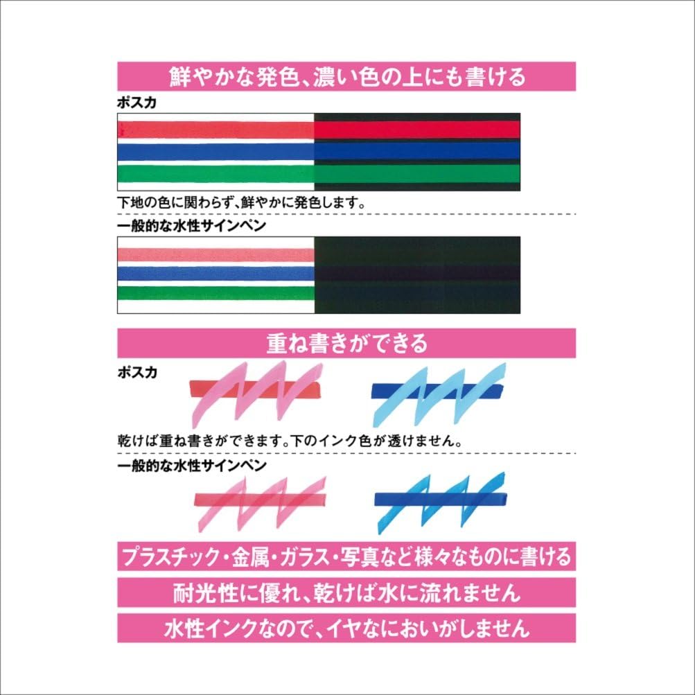 Uni Posca Glitter Paint Marker PC-1ML - Extra Fine Point - 7 Color Set