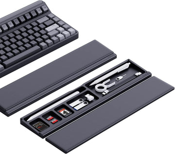 Keyboard Wrist Rest Pad Support with Desktop Partition Storage Case Black
