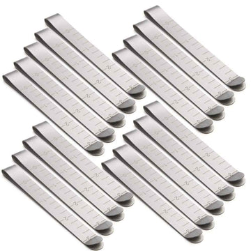 Stainless steel hemming clips, 3-inch measuring ruler style, set of 20