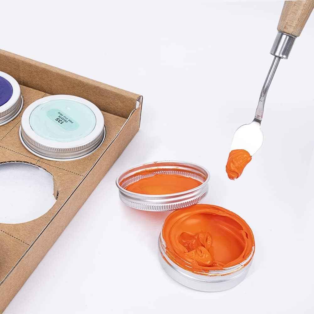 9PCS Painting Palette Knives Stainless Steel with Wood Handle