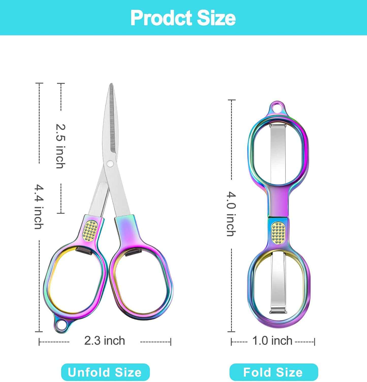 Mini Folding Travel Scissors 4 Color Pack