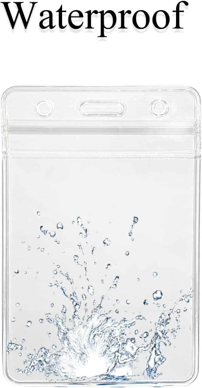 100 Pcs Clear Plastic Vertical Name Tag Badge Holders