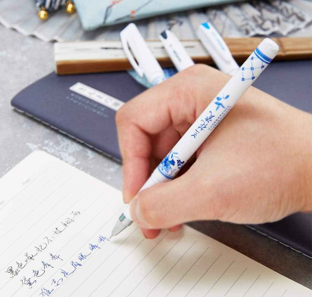 AIHAO Orchid Porcelain Pattern Gel Ink Pens 0.5mm Fine Point 12 pack