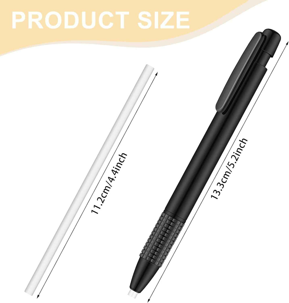Mechanical Retractable Pen Style Eraser with Refill 2 Pack