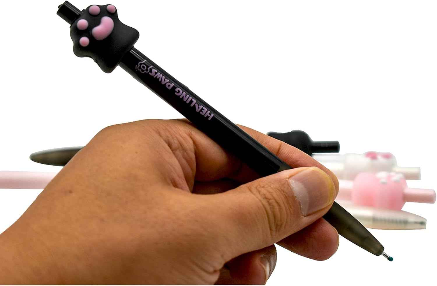 6PCS Novelty Cat Gel Pens Adorable Cat Paws Black Ink