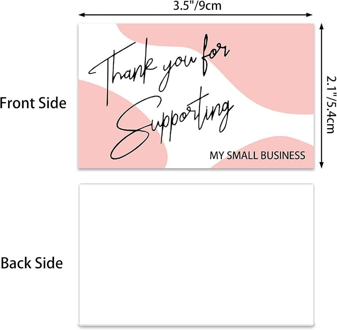 300PCS Thank You For Supporting My Business Cards Pink