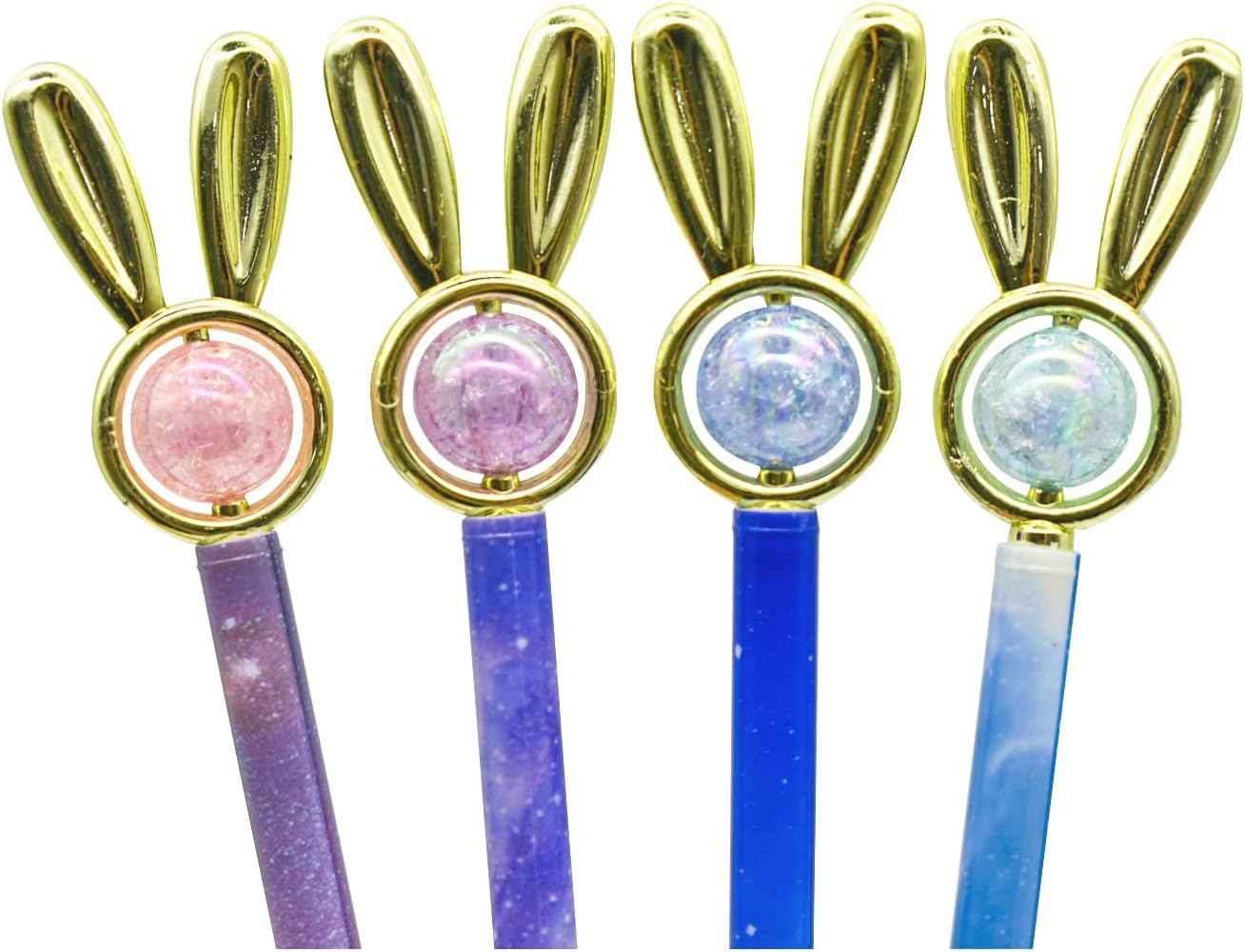 24PCS Rabbit Easter Bunny Pens Starry Sky with Pearl Gel Pens 0.5mm