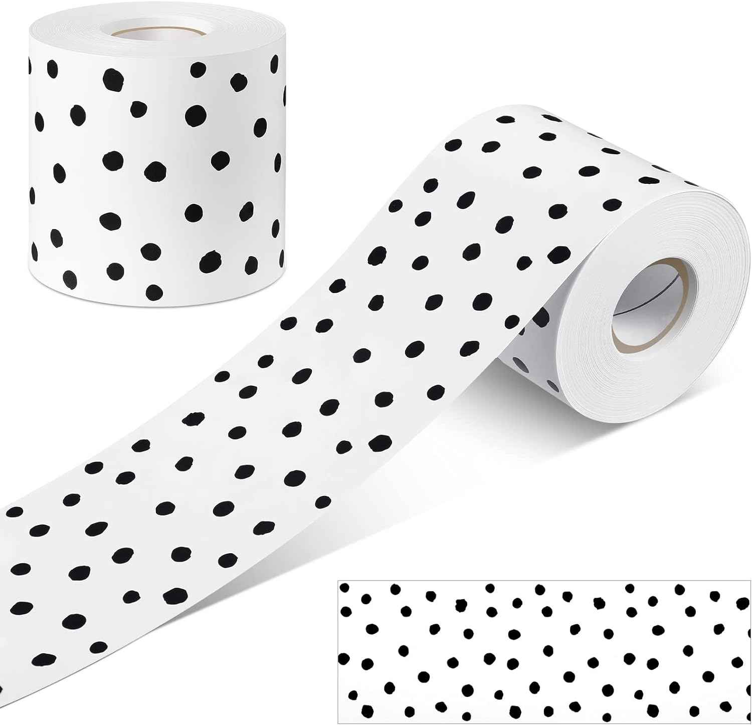 65 Feet Bulletin Board Dots Decorative Trim Borders Black Painted Dots