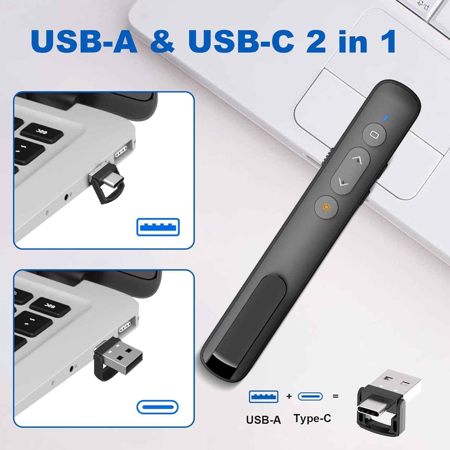 Red/Green Laser Presentation Clicker PowerPoint Wireless Presenter Remote
