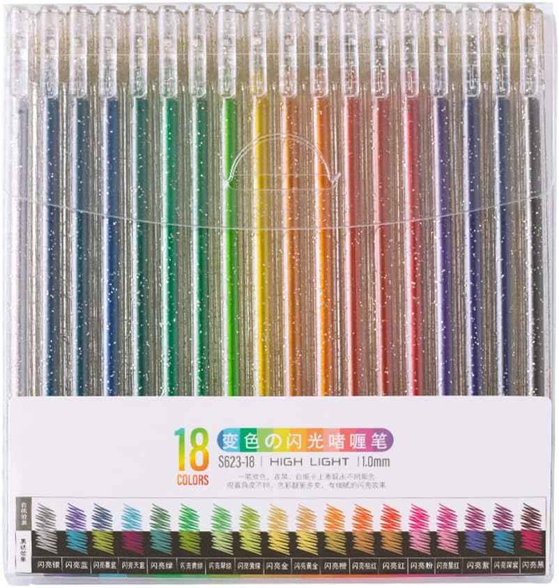 6/12/18 Colors Glitter Pen Set for Kids Adult Coloring Drawing Crafting Doodling 18 Colors Set