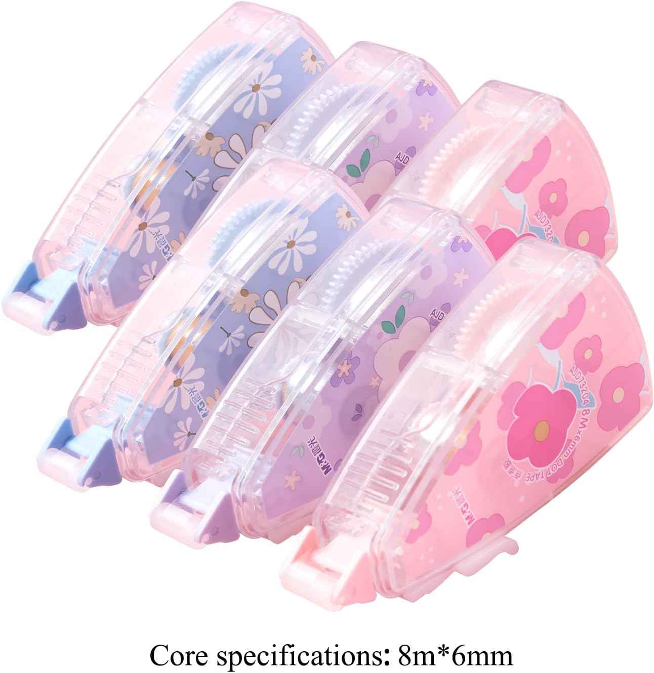 M&G Double Sided Glue Transparent Tape Roller,48M/157FT,6 Pack