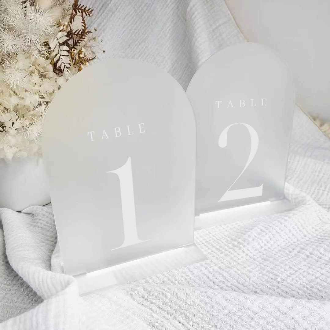 Frosted Arch Acrylic Table Numbers 1-10 for Wedding Reception,5x7 INCH