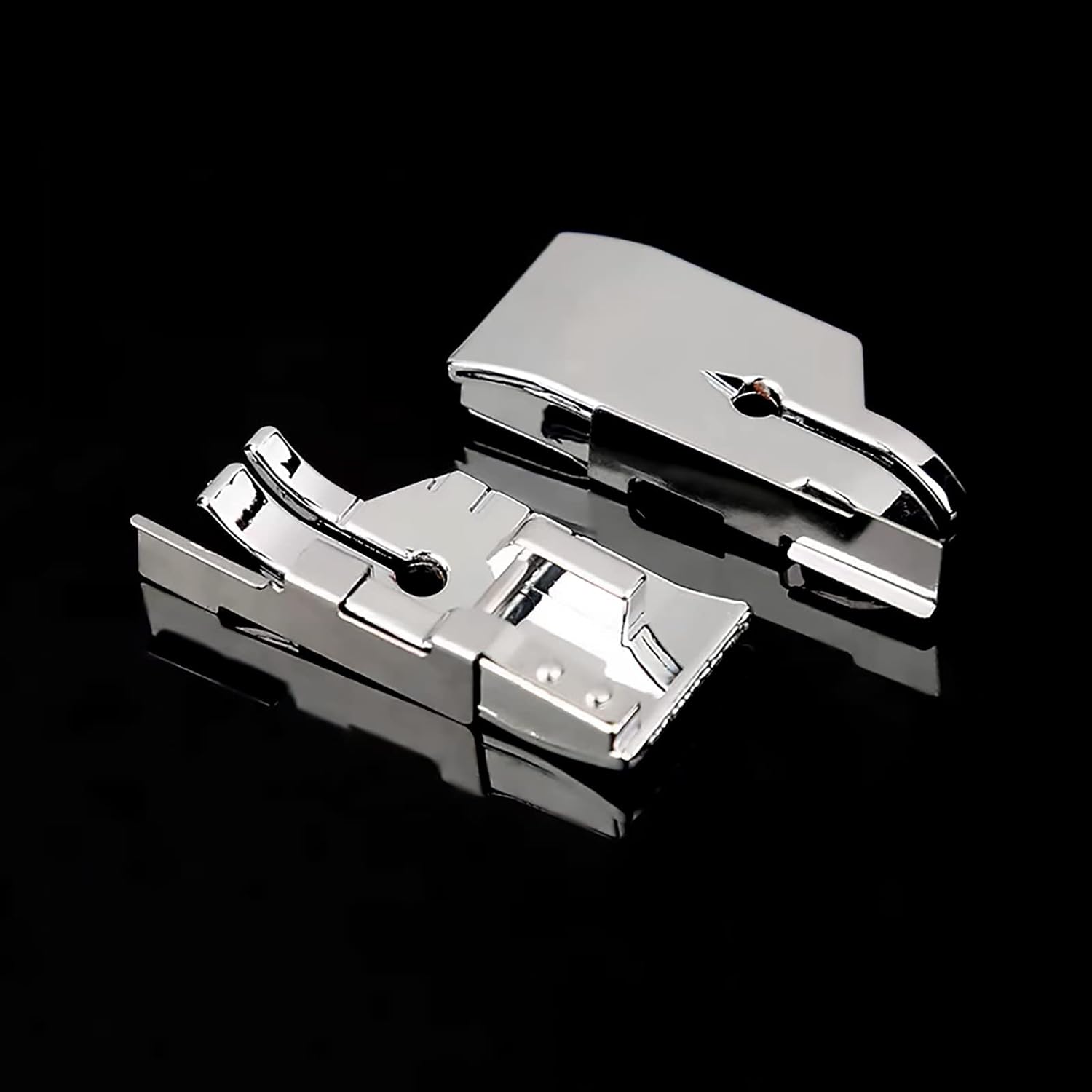 1/4-inch quilting presser foot, chrome metal foot with mounting bar