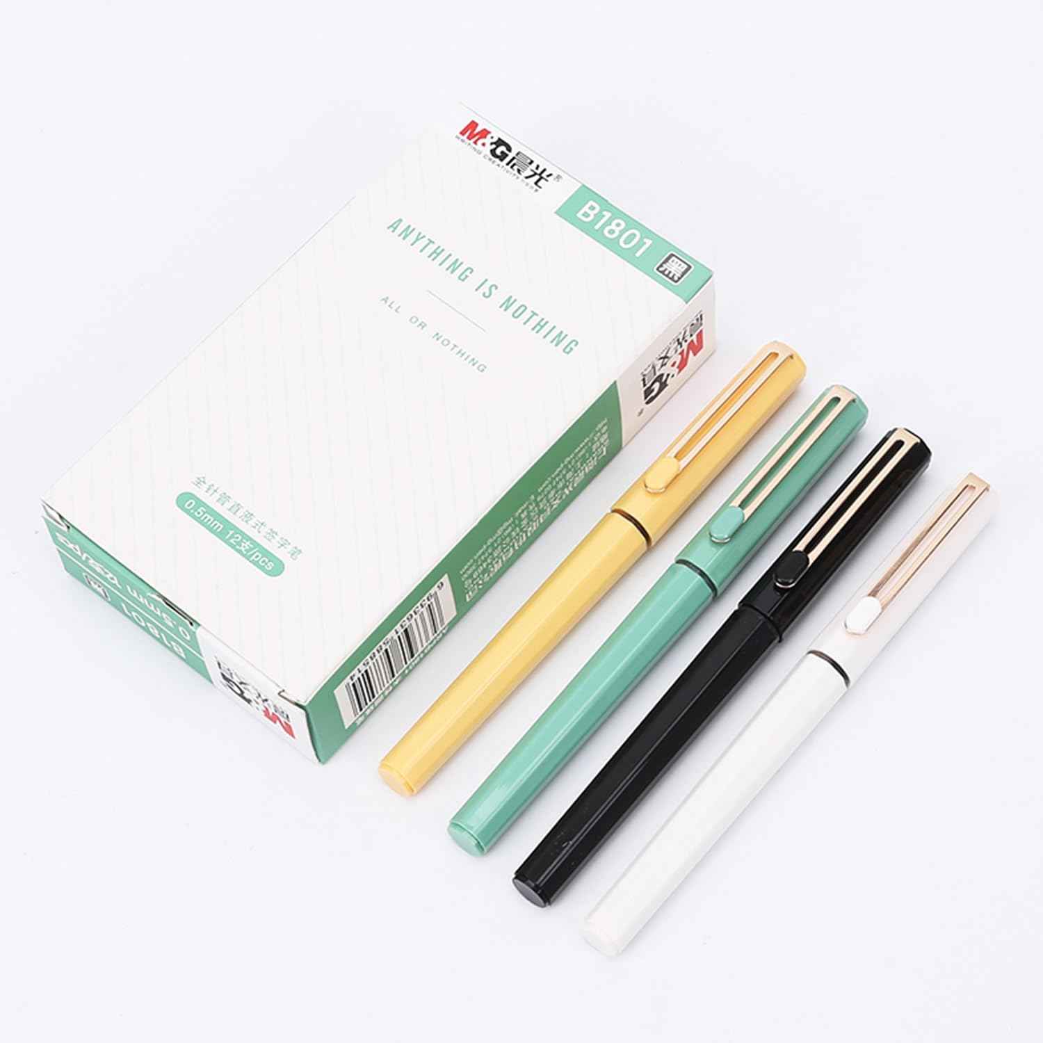 M&G 12Pcs Liquid Rollerball Pens,0.5mm Fine Ponit Black Ink