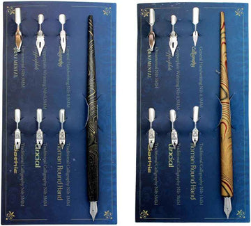 Manga Calligraphy Drawing Pen Dip Pen with 12 Nibs Black Gold